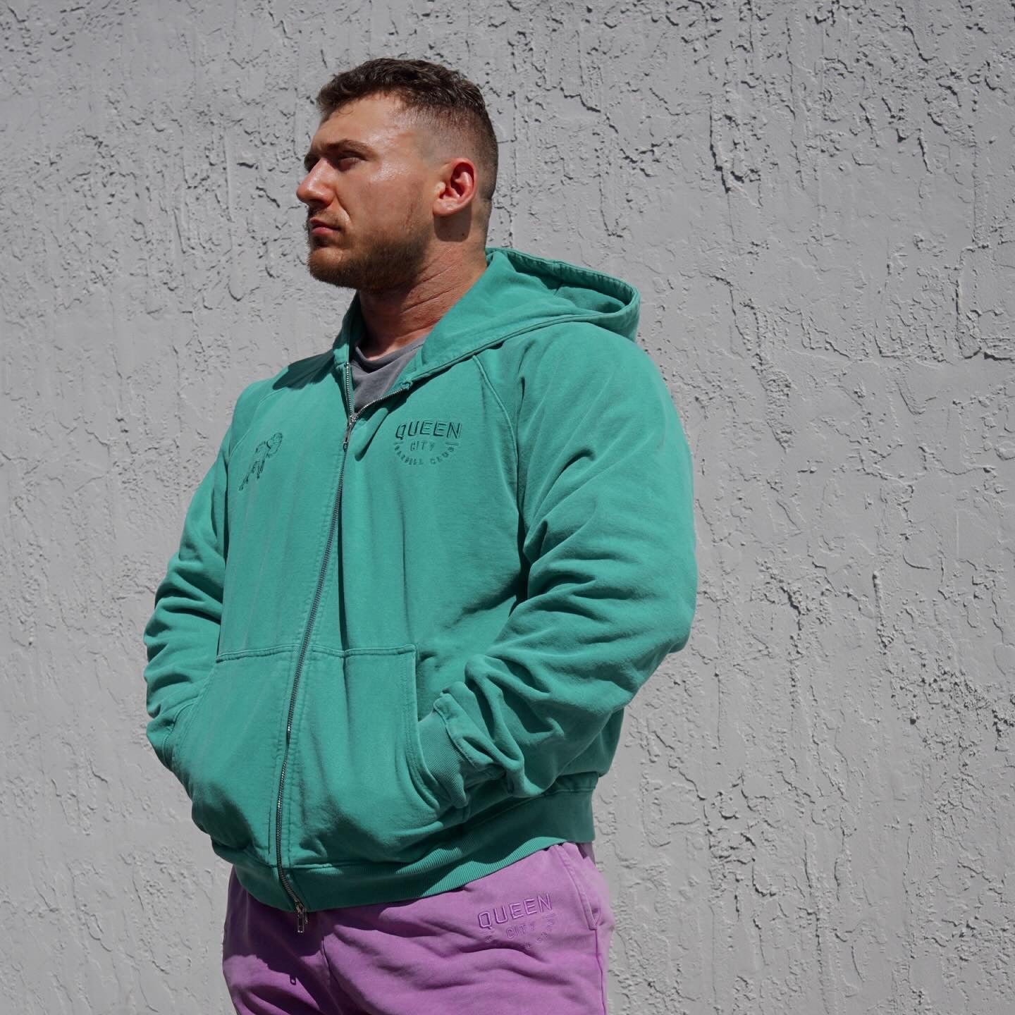 HEAVYWEIGHT VINTAGE ZIP UP // POWDERED PINE