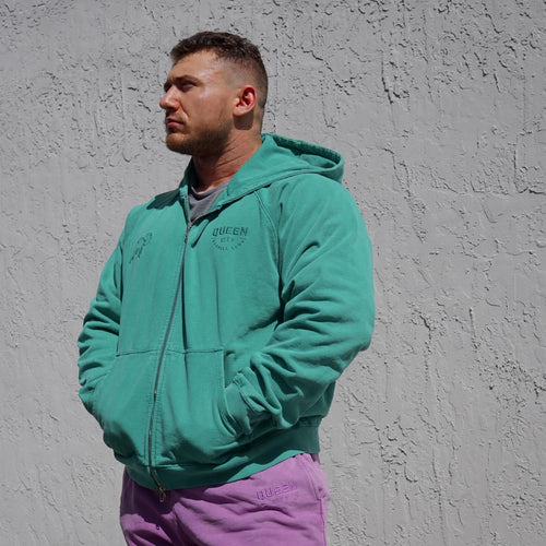 HEAVYWEIGHT VINTAGE ZIP UP // POWDERED PINE