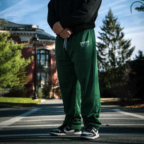 PREORDER: MESH RETRO TROUSERS // EMERALD GREEN