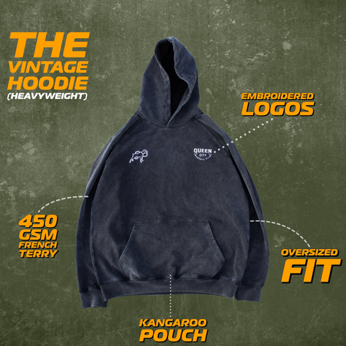 HEAVYWEIGHT VINTAGE HOODIE // ASH