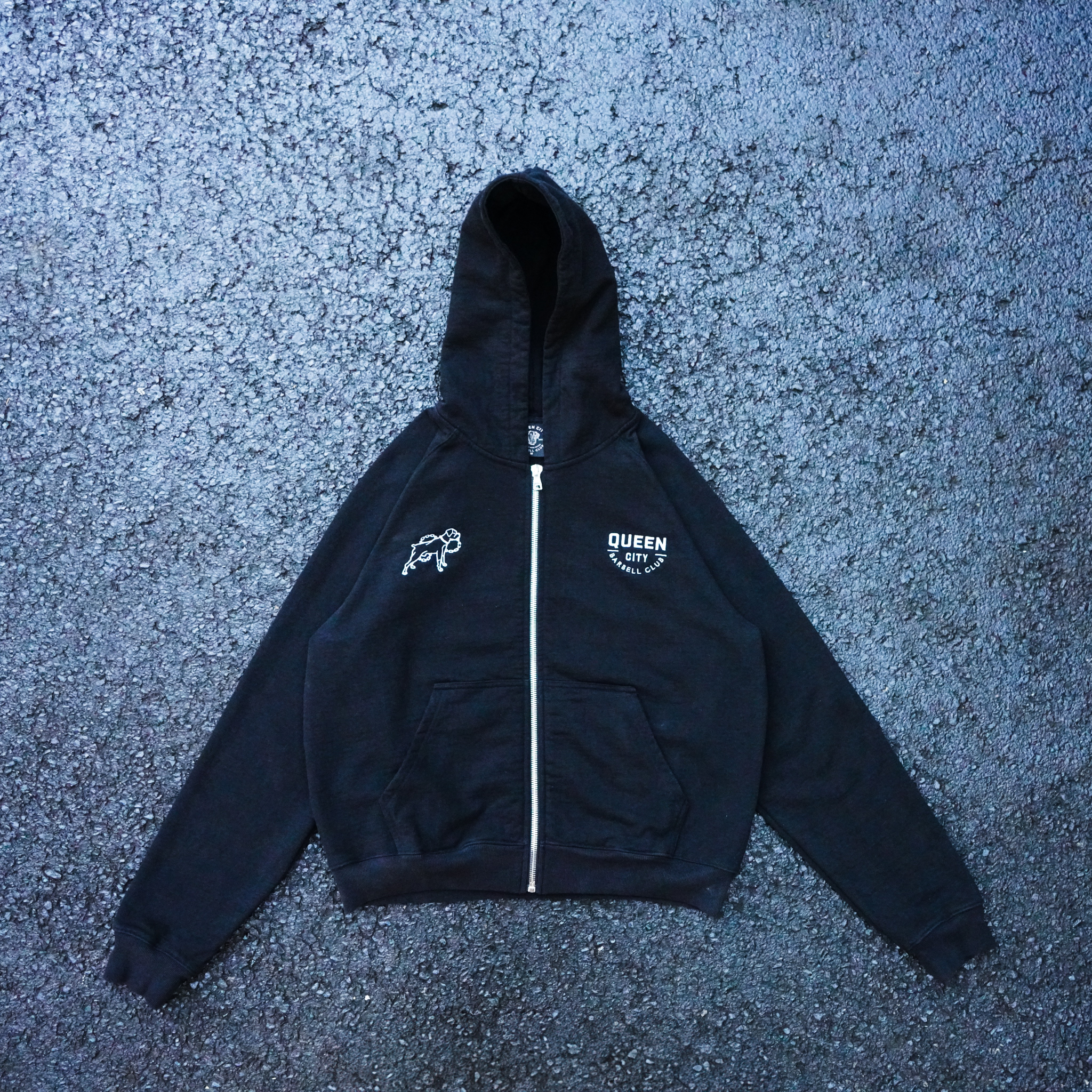 HEAVYWEIGHT VINTAGE ZIP UP // BLACK