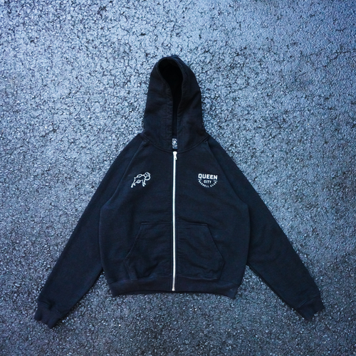 HEAVYWEIGHT VINTAGE ZIP UP // BLACK