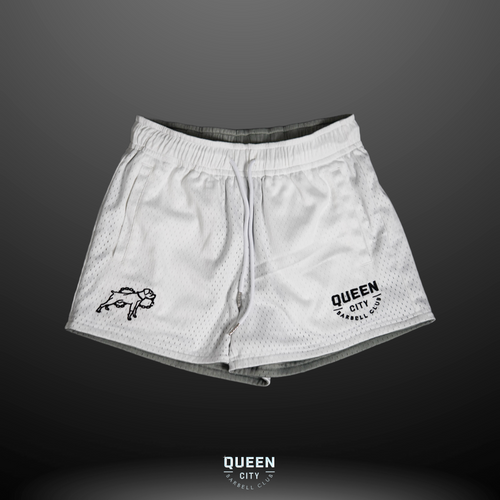 REVERSIBLE LUX MESH SHORTS // GREY & WHITE