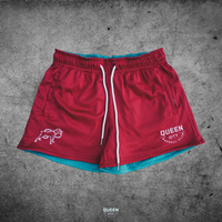 REVERSIBLE LUX MESH SHORTS // BURGUNDY & TEAL