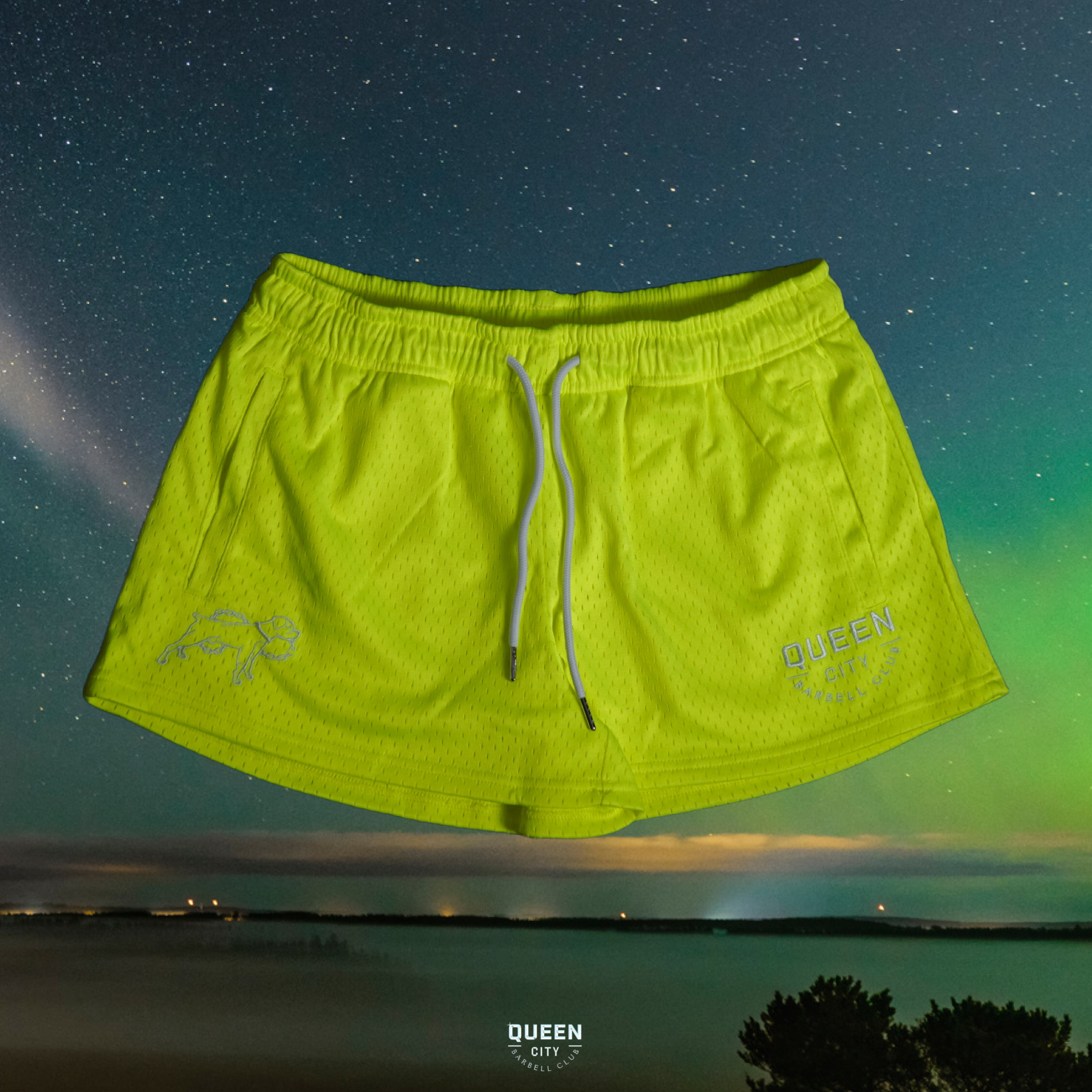 4" INSEAM LUX HOOCHIE SHORTS // SOUR APPLES