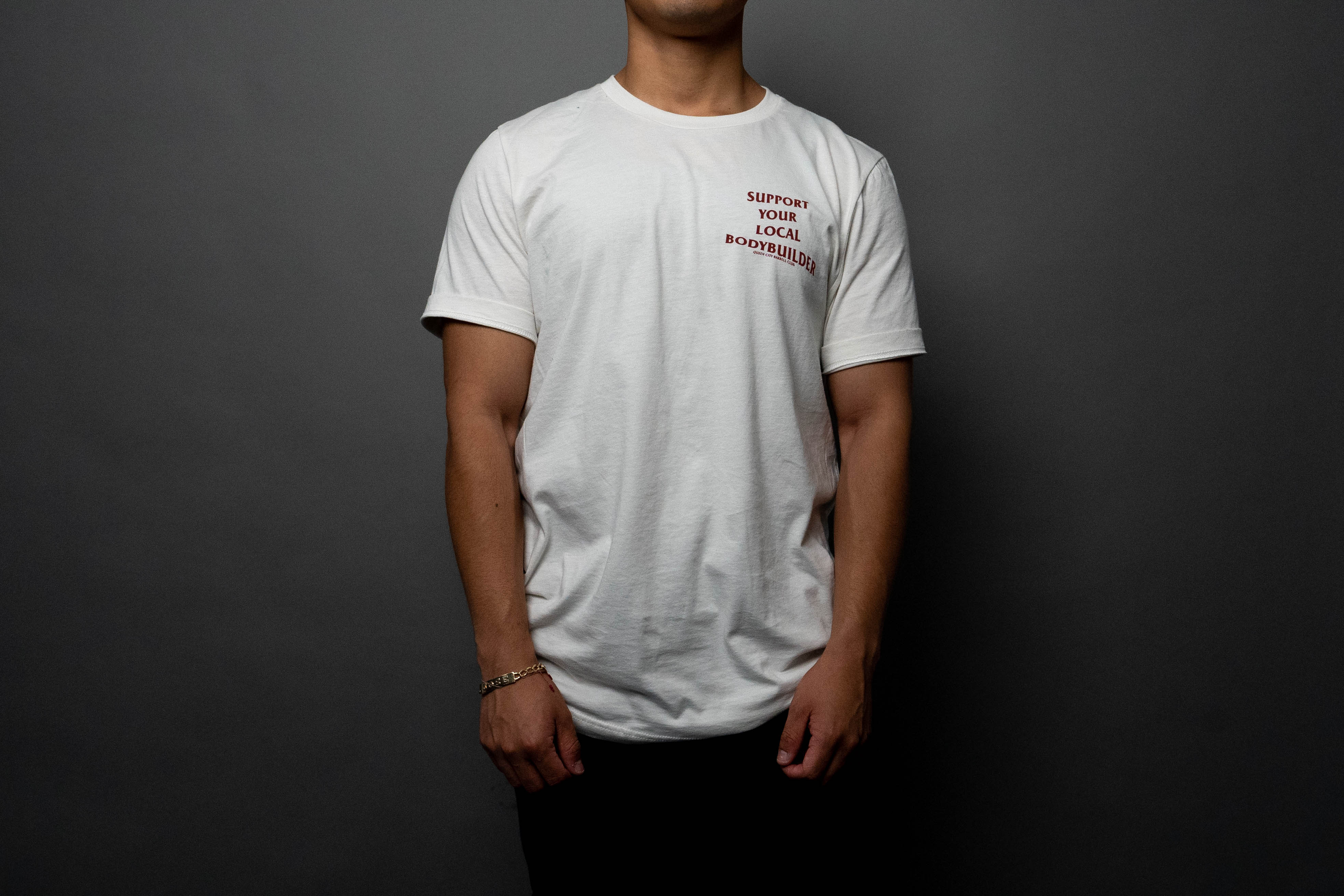Support Your Local Bodybuilder Tee // Vintage White