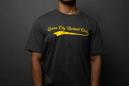 Queen City Barbell Club Scripted Tee // Asphalt