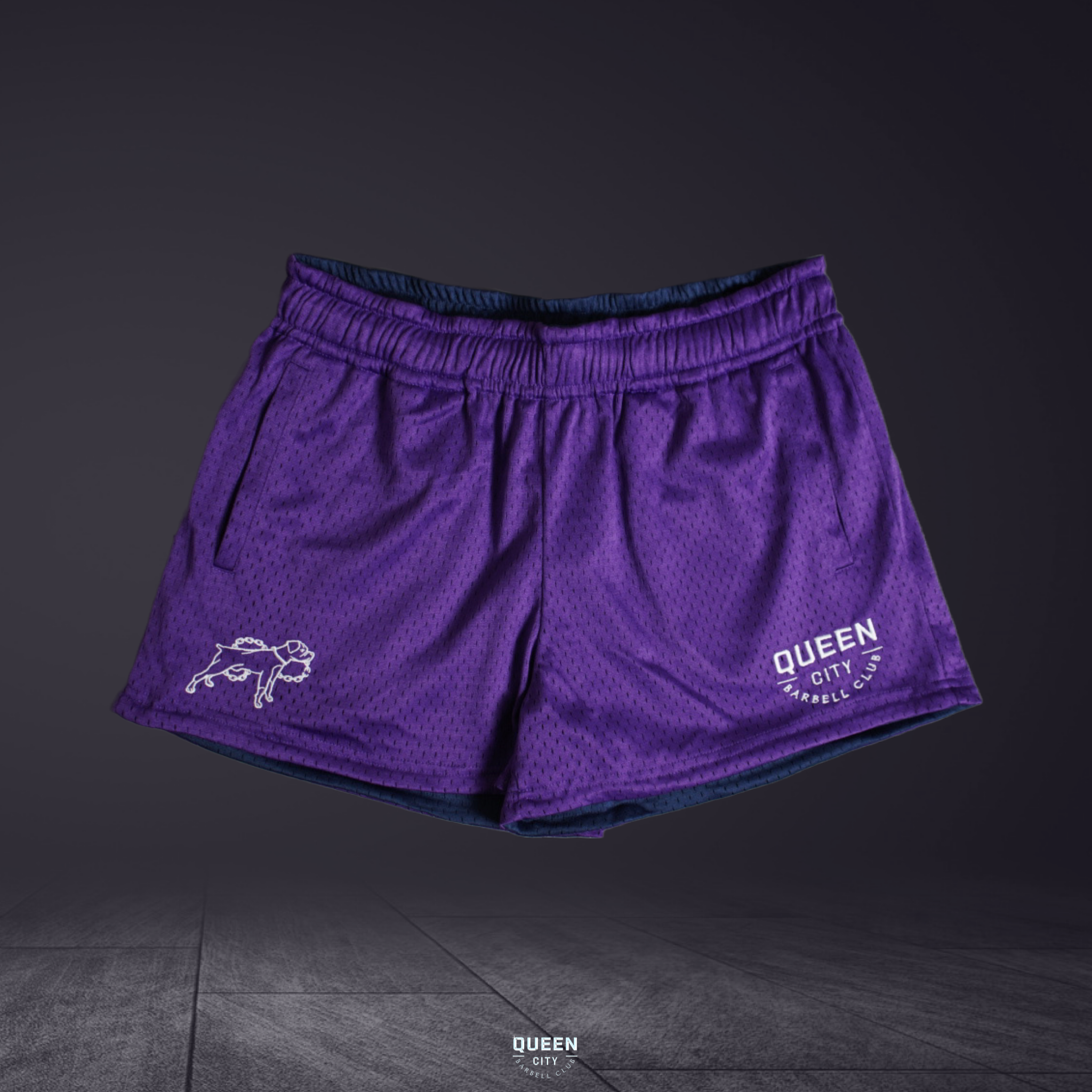 REVERSIBLE LUX MESH SHORTS // NAVY BLUE & PURPLE