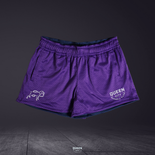 REVERSIBLE LUX MESH SHORTS // NAVY BLUE & PURPLE