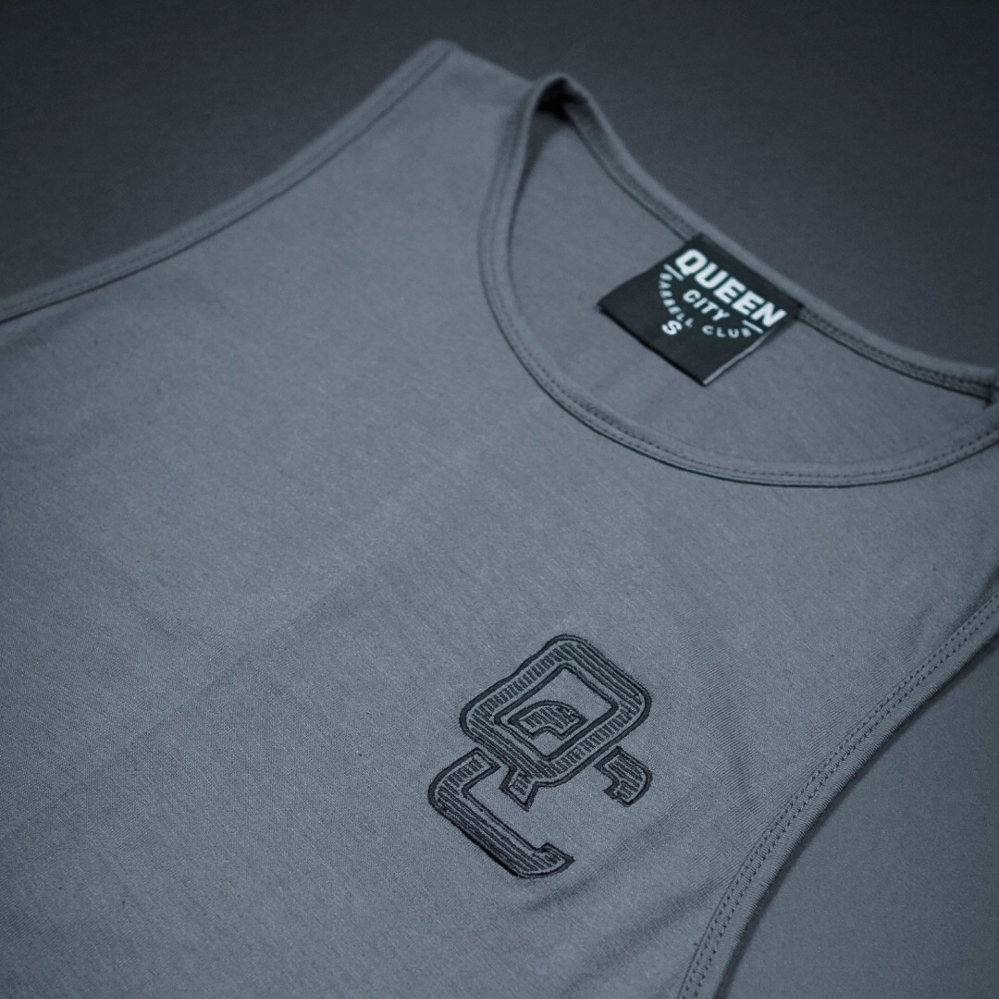 MONOGRAM MUSCLE TANK // CHARCOAL GREY