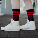 High Crew Socks // Bred Stripes